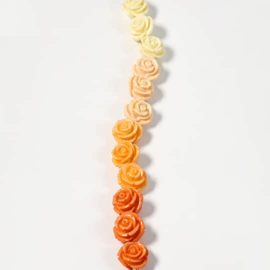 Jesse James Beads 16mm Orange & Cream Ombre Acrylic Rose Beads